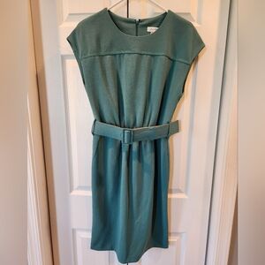 Belted cap-sleeve Calvin Klein dress